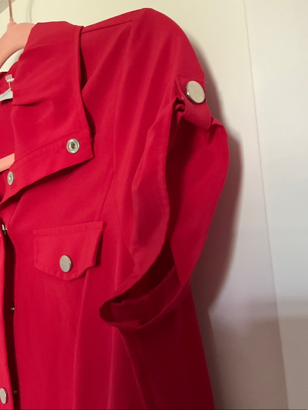 Chico's Zenergy Bold Red Snap-Front Dress - Picture 4 of 5